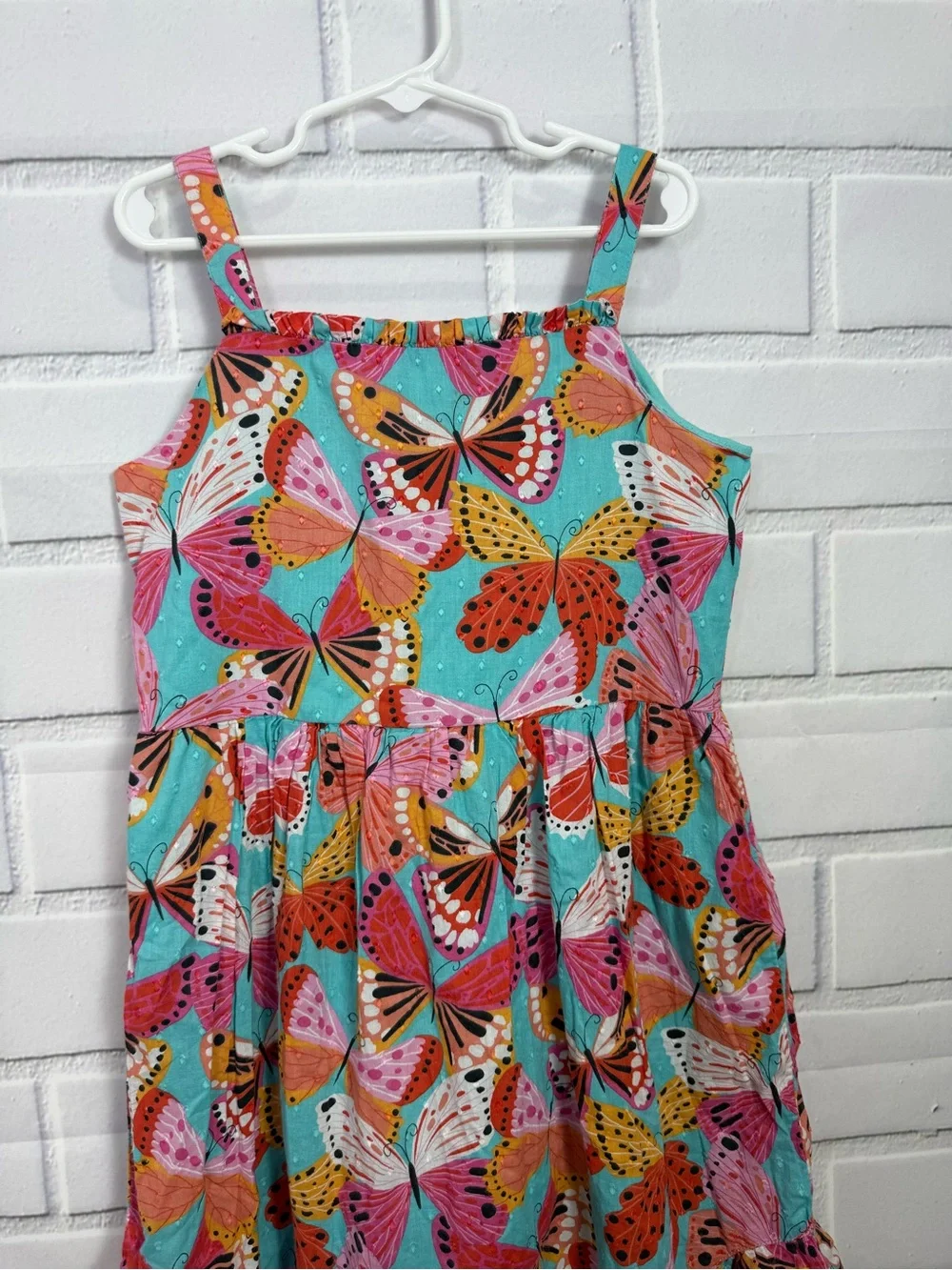Gymboree Girls Butterfly Print Sundress Size 8 Colorful Summer Dress